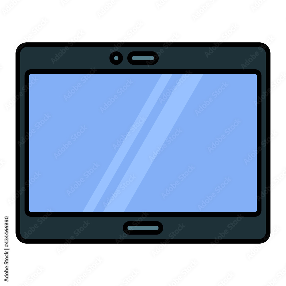 tablet using soft color and filled line style tablet using soft color and filled line style