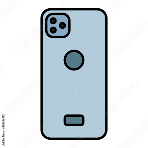 smartphone using soft color and filled line style