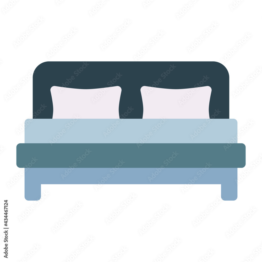 double bed room using soft color and flat style double bed room using soft color and flat style