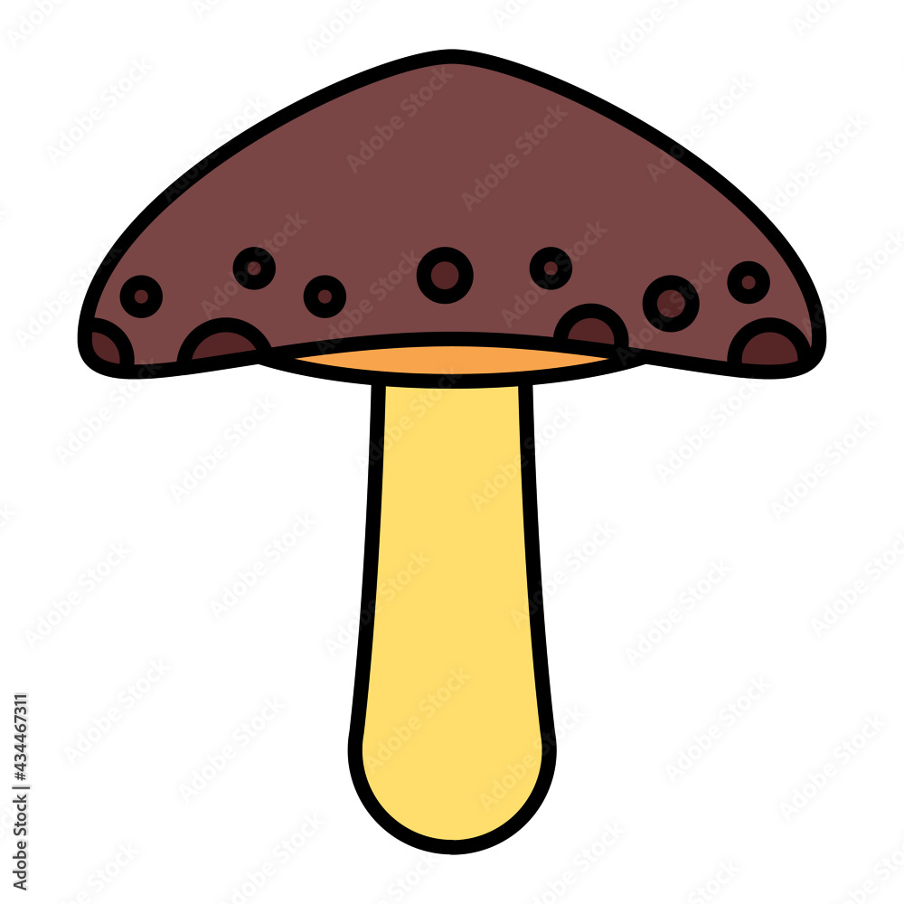mushroom in spring using soft color and filled line style mushroom in spring using soft color and filled line style