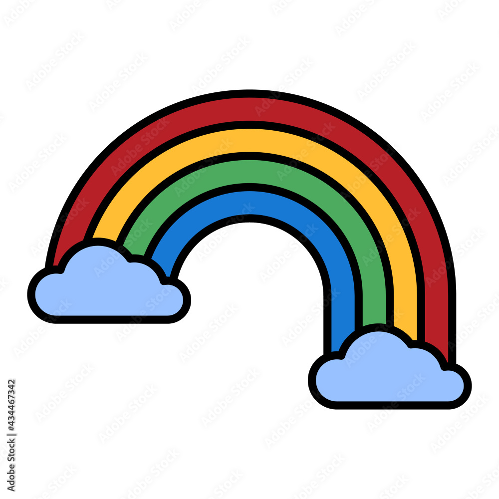 rainbow cloud after rain in spring using soft color and filled line style rainbow cloud after rain in spring using soft color and filled line style