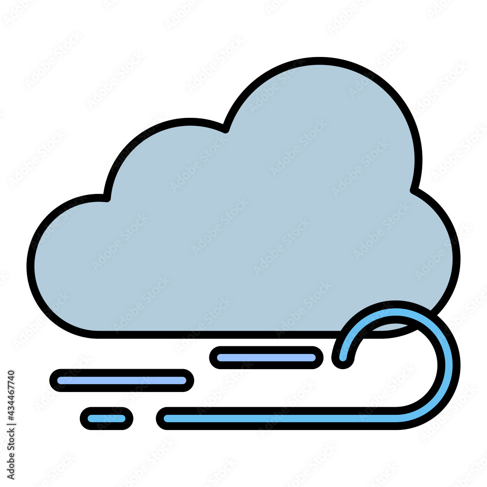 windy cloud weather using soft color and filled line style windy cloud weather using soft color and filled line style