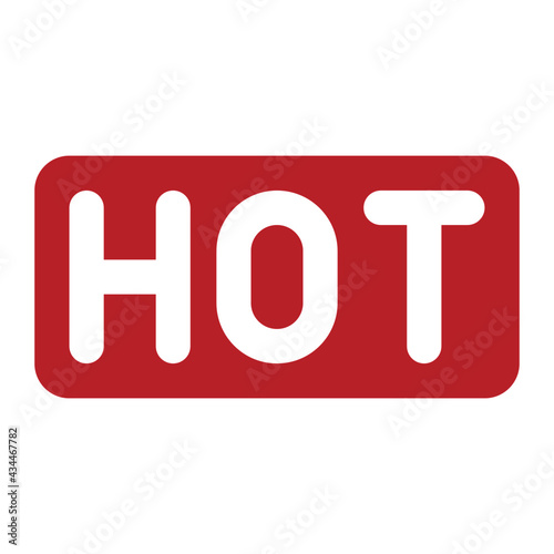 a sign of hot environment using soft color and flat style