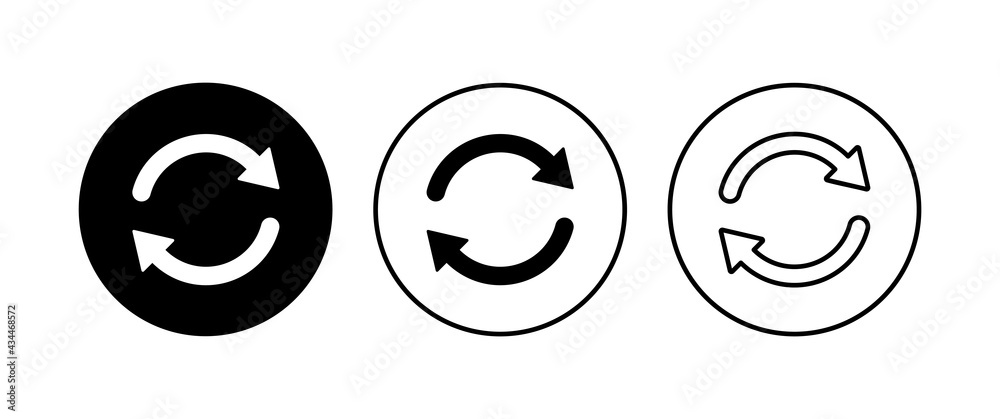 Refresh icon set. Reload icon vector. Update icon. Refresh icon set. Reload icon vector. Update icon.
