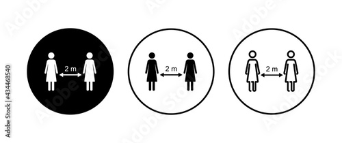 Social distancing icon set. social distance icon. self quarantine sign