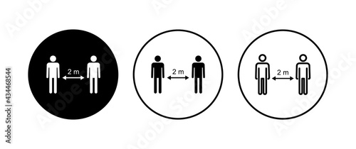 Social distance icon set. social distancing icon. self quarantine sign