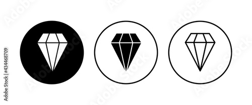 Diamond icon set. diamond gems vector icon.