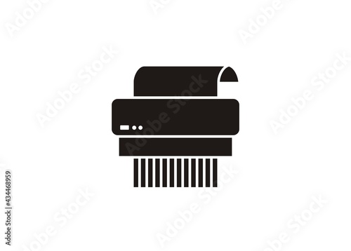 Paper shredder. Simple icon in black and white.