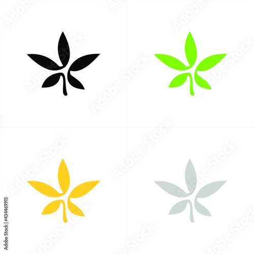 Luxury Cannabis or Marijuana Leaf in the frame for Icon and Logos Concept