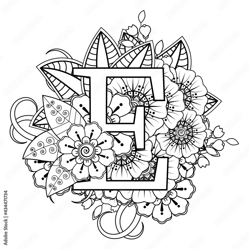 Mehndi flower for henna, mehndi, tattoo, decoration. decorative ornament in ethnic oriental style. coloring book page. Mehndi flower for henna, mehndi, tattoo, decoration. decorative ornament in ethnic oriental style. coloring book page.