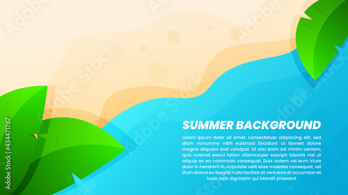 beutifull summer beach background cartoon style photo
