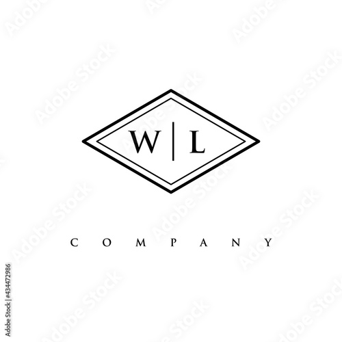 initial WL logo design vector