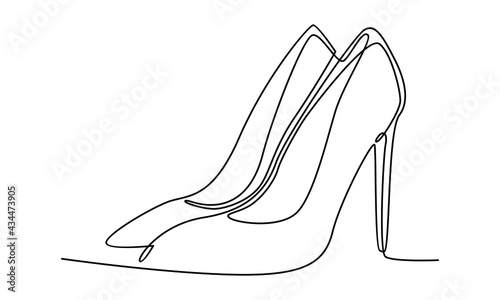 Continue line of high heels vector illustration