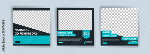National go fishing day. Banners vector for social media ads, web ads, business messages, discount flyers and big sale banner.