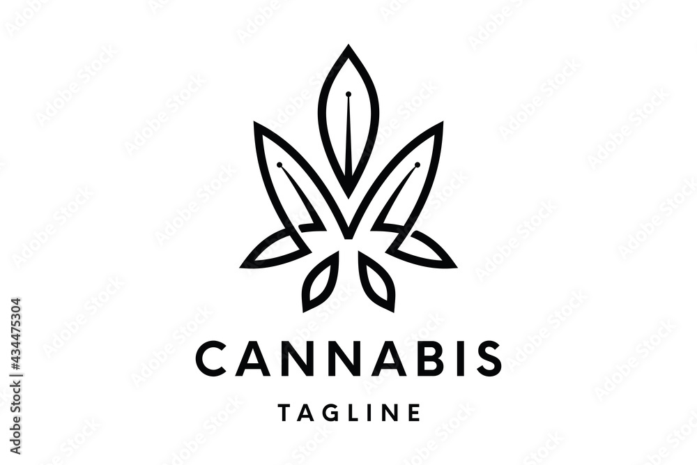 cannabis Logo or Hemp Logo Vector Template cannabis Logo or Hemp Logo Vector Template