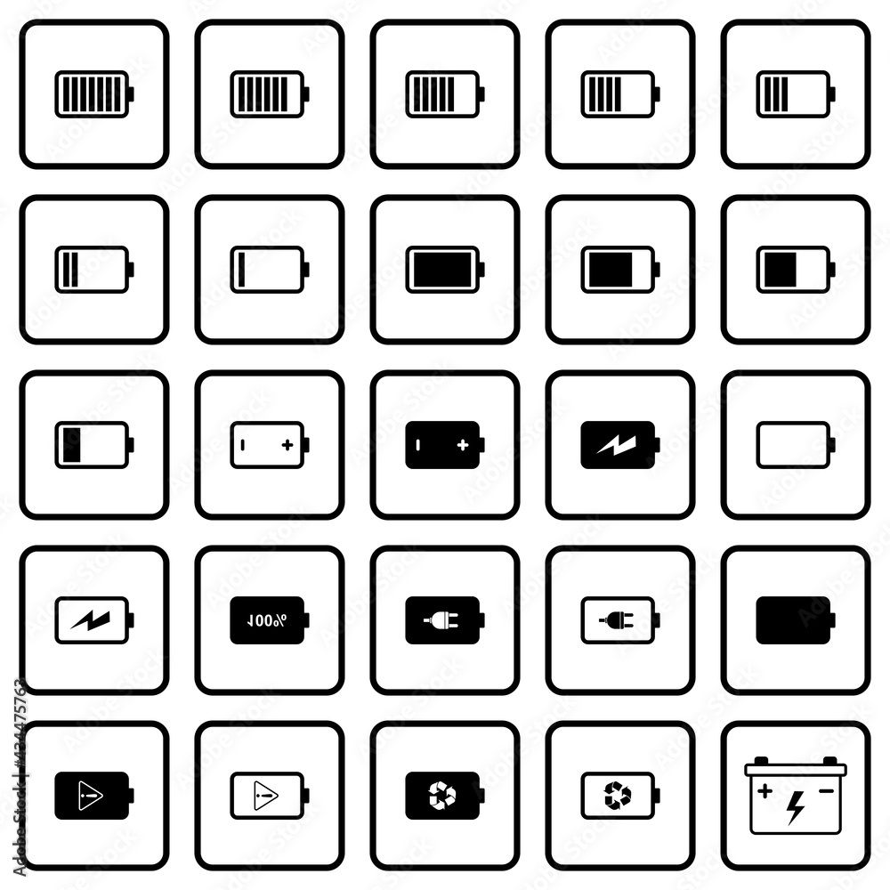 battery icon set vector sign symbol battery icon set vector sign symbol