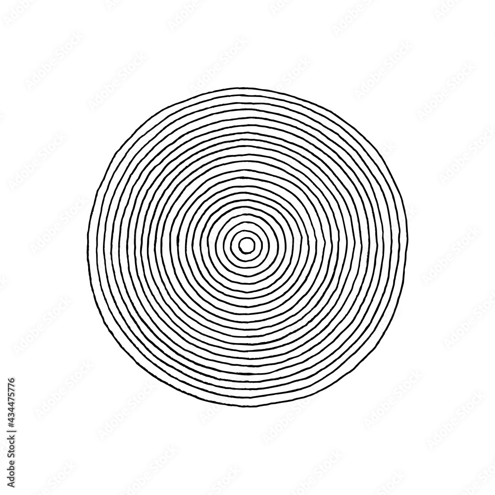 Abstract Line Circle in Minimal Trendy Style. Vector Round Graphic Element of Hand Drawn Texture Abstract Line Circle in Minimal Trendy Style. Vector Round Graphic Element of Hand Drawn Texture
