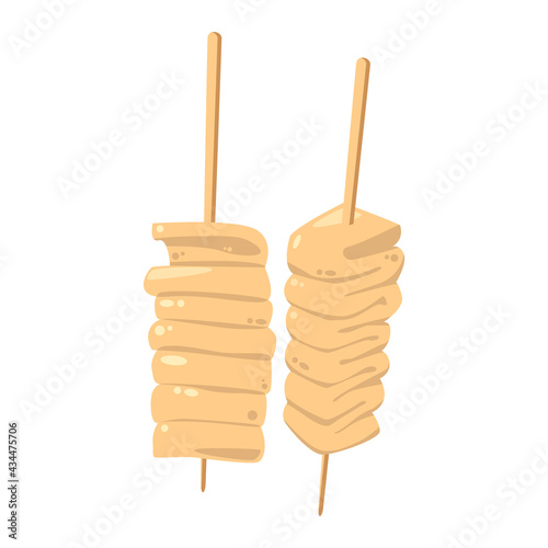Delicious eomuk Korean fish cake vector illustration