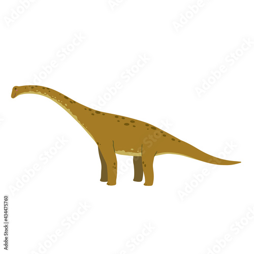 Cute cartoon doodle giraffe titan, isolated on white background. 