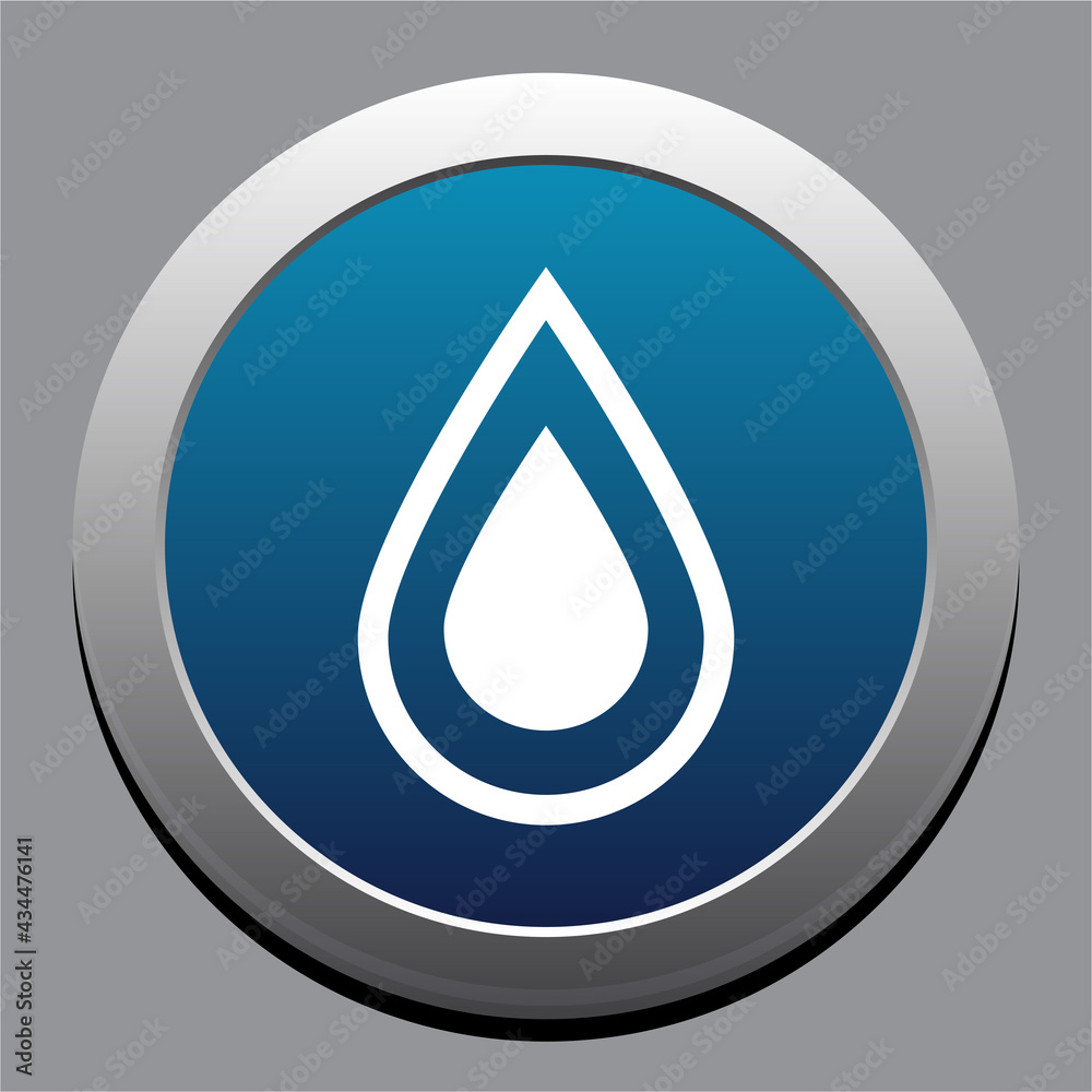 Fresh rain water droplet flat icon for apps