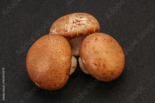 Raw Brown Champignons over background