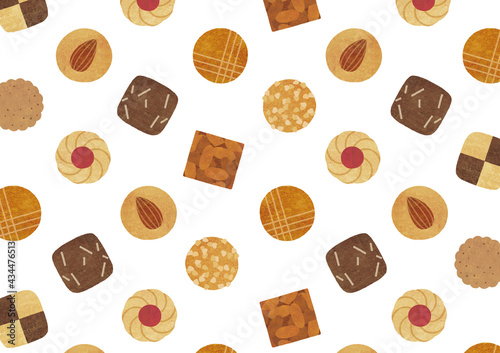 水彩のクッキー模様