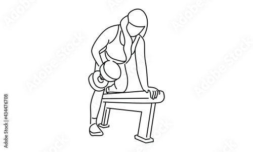 Fitness woman weightlifting vector illustration
