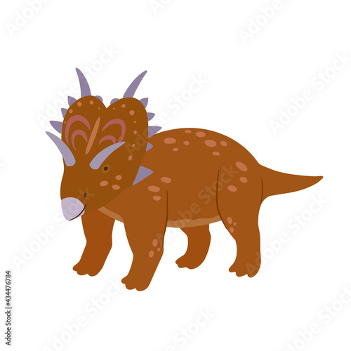 Cute cartoon doodle xenoceratops, isolated on white background.  photo