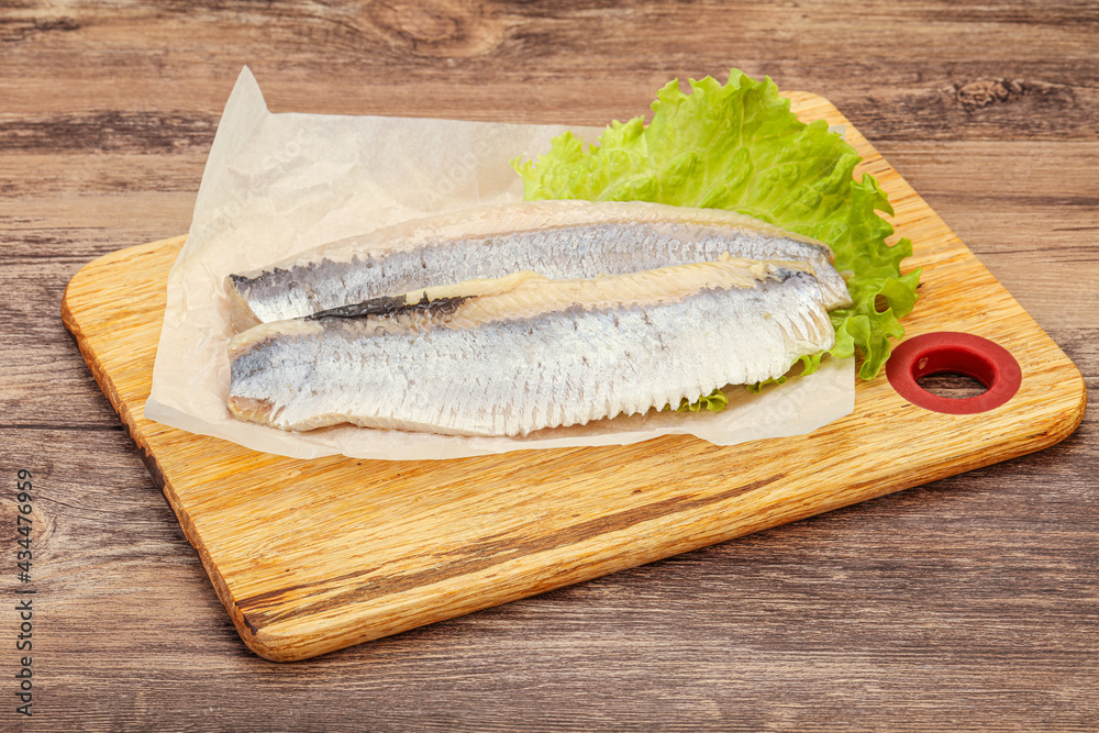 Herring fillet with salad leaves Herring fillet with salad leaves