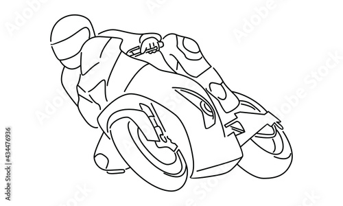 Motorcycle racer sport vector illustration