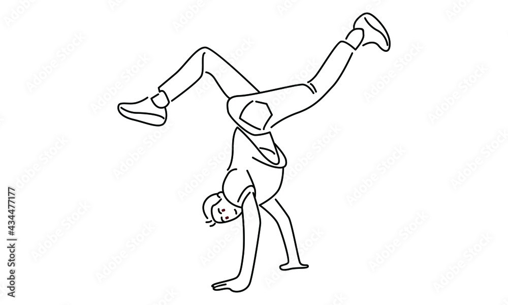 Man doing sport dance activity break dance vector illustration Man doing sport dance activity break dance vector illustration