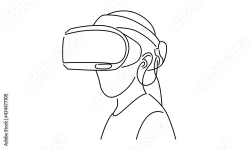Man with virtual reality glasses vector illustration