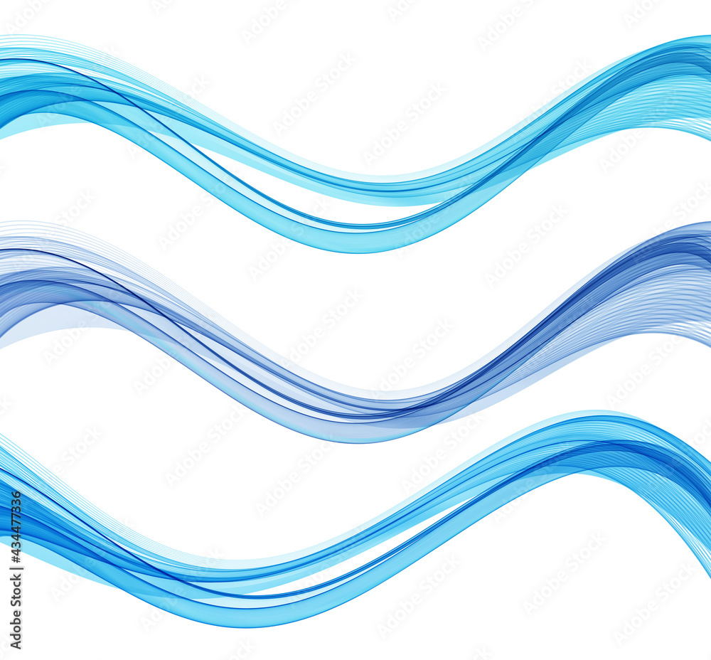Fototapeta premium Vector abstract colorful flowing wave lines isolated on white background. Design element for technology, science, modern concept.
