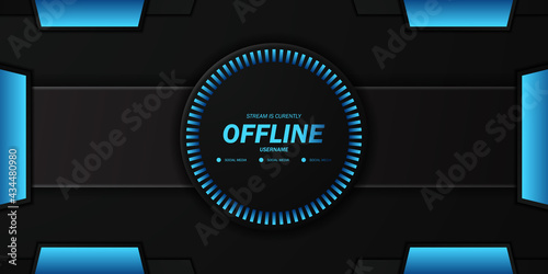 future geometric technology dark cyber background for offline stream twitch live video gaming