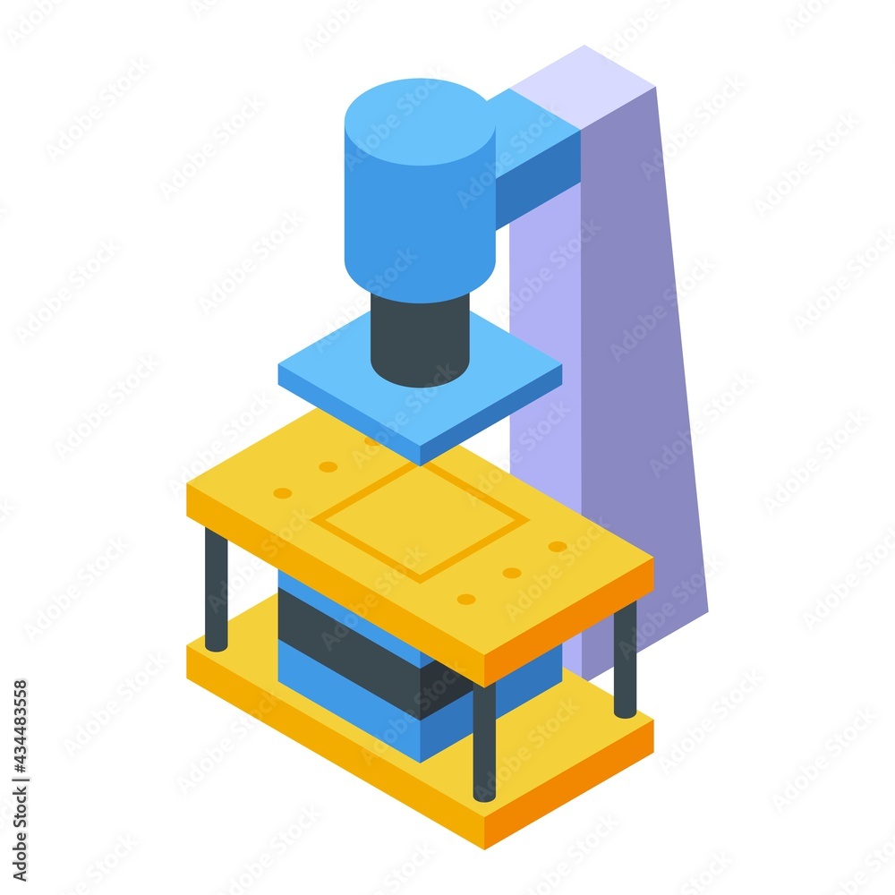 Power press machine icon. Isometric of Power press machine vector icon for web design isolated on white background Power press machine icon. Isometric of Power press machine vector icon for web design isolated on white background