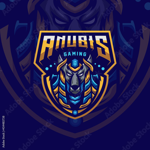 Anubis Esport Mascot Logo Design Illustration For Gaming Club
