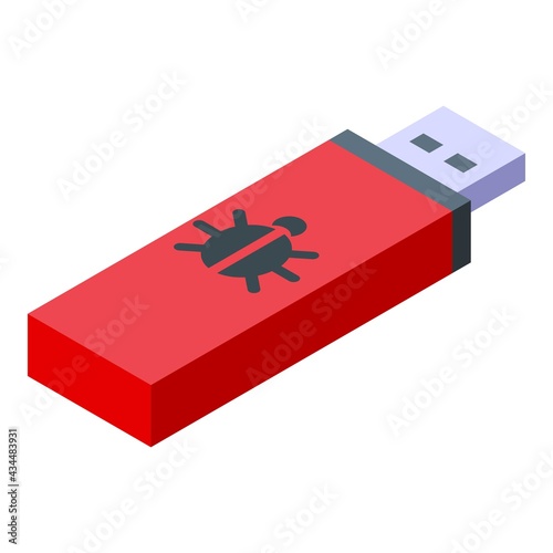 Malware stick icon. Isometric of Malware stick vector icon for web design isolated on white background