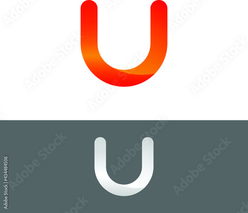 U Letter Alphabet Abstract vector text logo