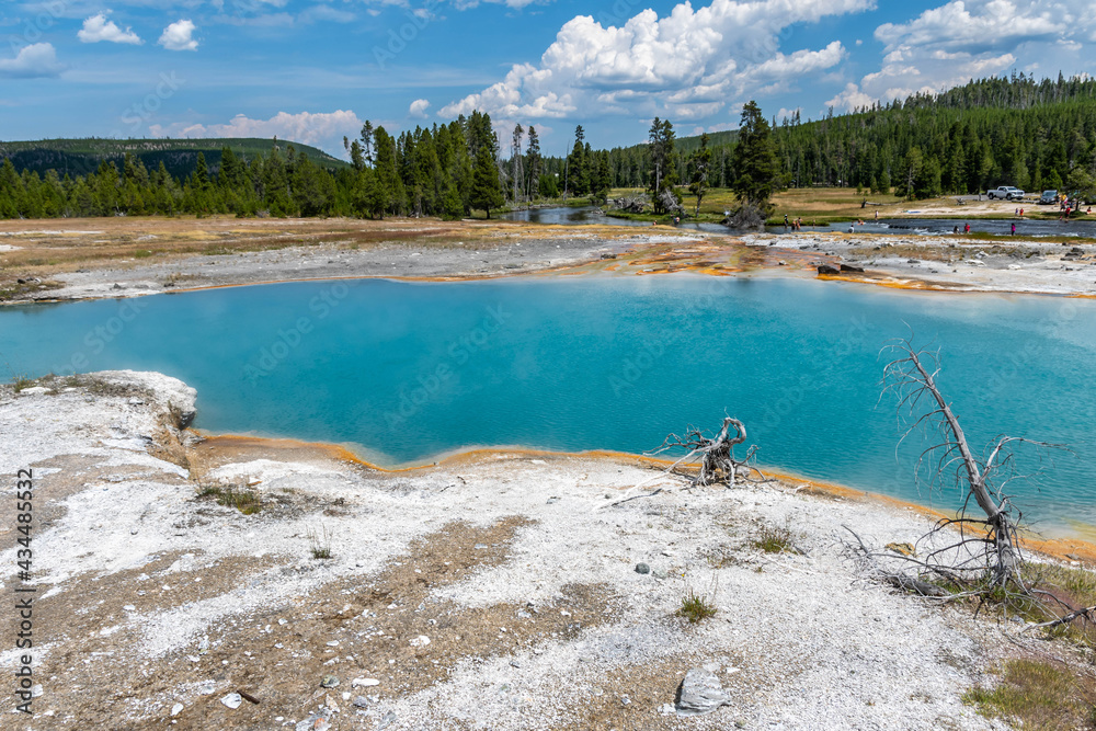 The Black Opal Springs in Yellowstone National Park, Wyoming The Black Opal Springs in Yellowstone National Park, Wyoming