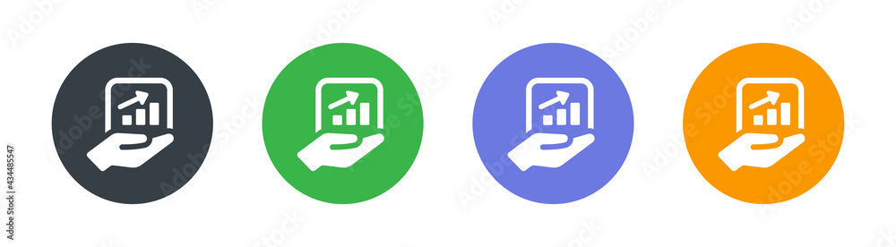 Profit growing chart icon vector illustration. Business concept Profit growing chart icon vector illustration. Business concept