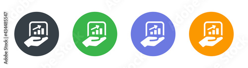 Profit growing chart icon vector illustration. Business concept