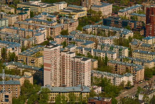 the image of the city of Moscow was shot from a large height