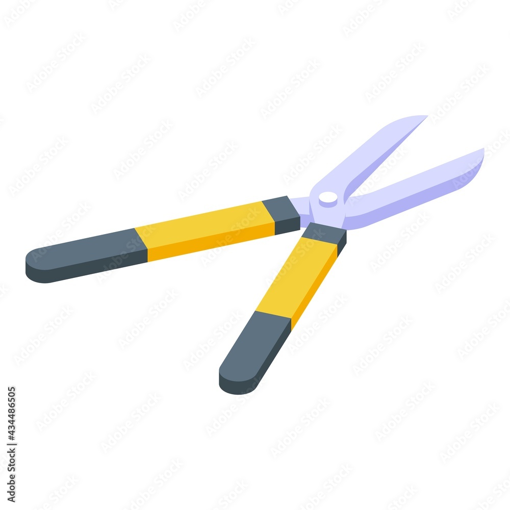 Secateurs icon. Isometric of Secateurs vector icon for web design isolated on white background Secateurs icon. Isometric of Secateurs vector icon for web design isolated on white background
