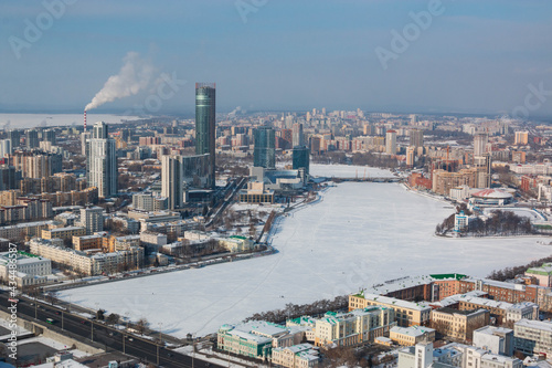 view of the city of Yekaterinburg from above