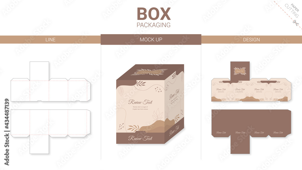 Box packaging and mockup die cut template Box packaging and mockup die cut template