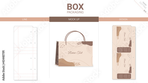 Box packaging and mockup die cut template photo