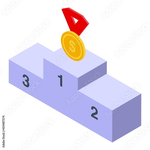 Successful career podium icon. Isometric of Successful career podium vector icon for web design isolated on white background