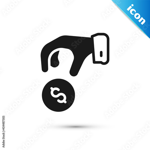 Grey Donate or pay your zakat as muslim obligatory icon isolated on white background. Muslim charity or alms in ramadan kareem before eid al-fir. Vector