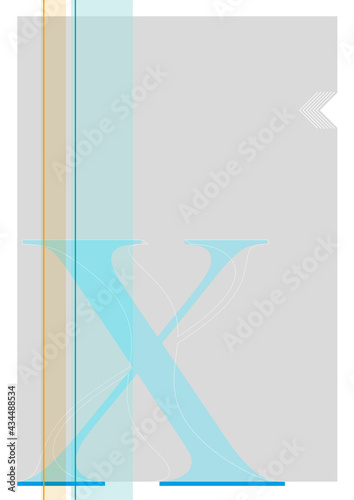 Graurahmen Buchstabe X 5