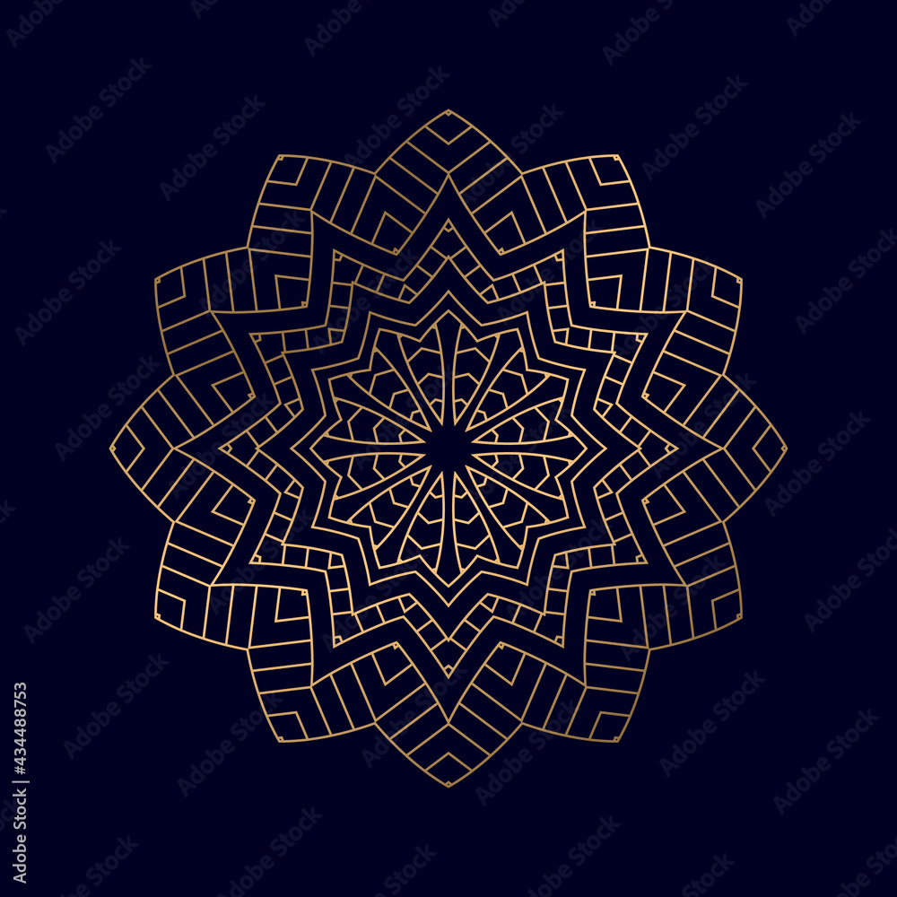 golden Ornament Mandala logo pattern background Vector illustration element